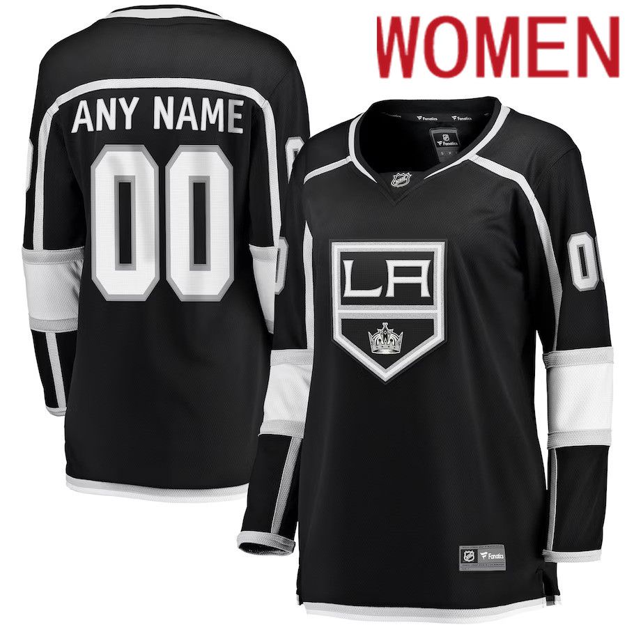 Women Los Angeles Kings Fanatics Branded Black Home Breakaway Custom NHL Jersey
